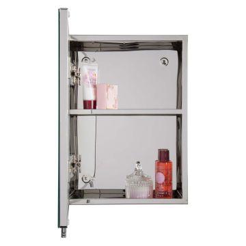 Croydex Avon Stainless Steel Single Mirror Door Bathroom Cabinet