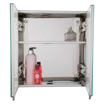 Croydex Avon Stainless Steel Double Mirror Door Bathroom Cabinet