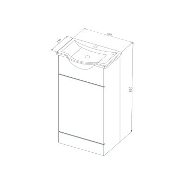 Larch Bathroom Vanity Unit & Basin 450mm White Gloss