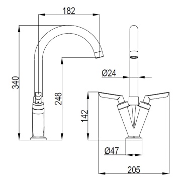 Deva Essentials Faro Mono Kitchen Mixer Tap