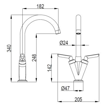 Deva Essentials Faro Mono Kitchen Mixer Tap