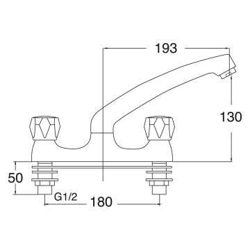 Deva Essentials Altea Deck Mounted Kitchen Mixer Tap