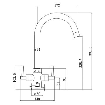 Deva Athens Mono Kitchen Mixer Tap