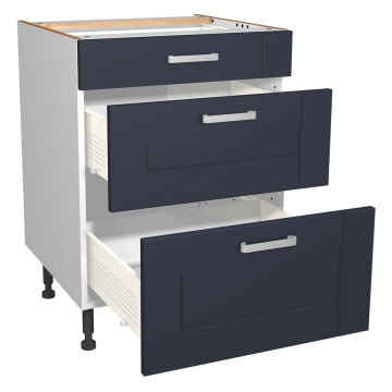 Verona Navy 600mm Three Drawer Unit