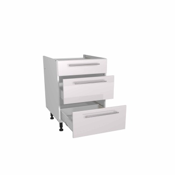Paris White 600mm Three Drawer Unit