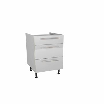Paris Ultra Matt Grey 600mm Three Drawer Unit