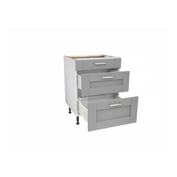 Verona Grey 600mm Three Drawer Unit