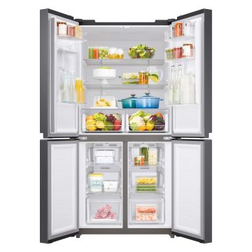 Samsung American Fridge Freezer with Non-Plumbed Water Dispenser Matt Black RF48A401EM9