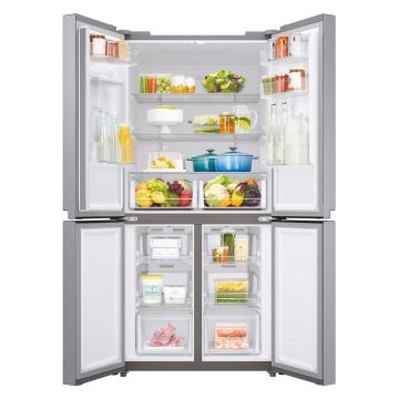 Samsung American Fridge Freezer with Non-Plumbed Water Dispenser Matt Silver RF48A401EM9