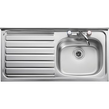 Leisure Roll Front 1.0 Bowl Stainless Steel Kitchen Sink with LH Drainer