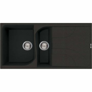 Reginox 1.5 Bowl Black Granite Kitchen Sink & Tap Pack