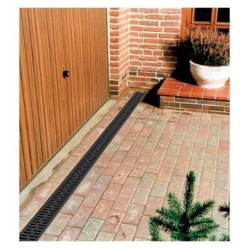 ACO HexDrain 1m Channel with Black Plastic Grating