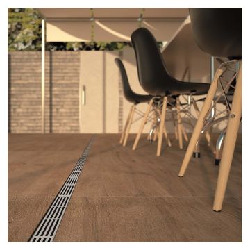 ACO Threshold Drain Channel Silver Anodised Grating A15