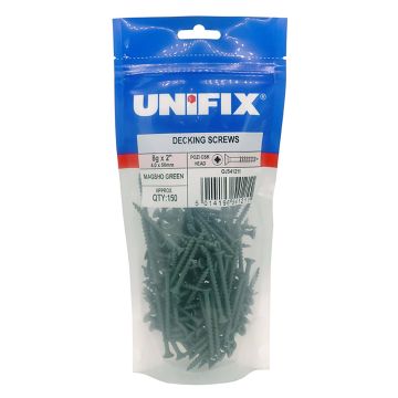 Unifix Green Decking Screws 4.2 x 50mm Pack of 150