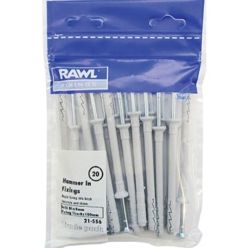 Rawlplug Hammer Fixers 6 x 60mm Pack of 20