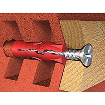 Rawlplug Degated Plugs Red Pack of 1000