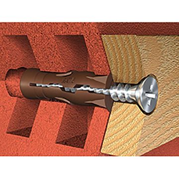 Rawlplug Degated Plugs Brown Pack of 1000