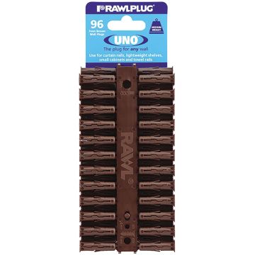 Rawlplug Uno Plugs Brown 7 x 30mm Pack of 96