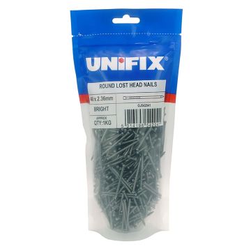 Unifix Lost Head Round Nails 2.36 x 40mm 500g Pack