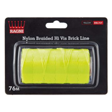 Ragni Nylon Brick Line Hi Vis Yellow 76m 