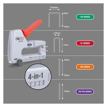 Tacwise Z4-140 4-in-1 Heavy-Duty Metal Staple & Nail Tacker