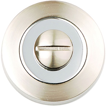Aura Bathroom Thumbturn Set Satin Nickel / Polished Chrome