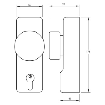 ExiSAFE Knob Driven Outside Access Device C/W Cylinder