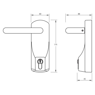 ExiSAFE Lever Driven Outside Access Device C/W Cylinder