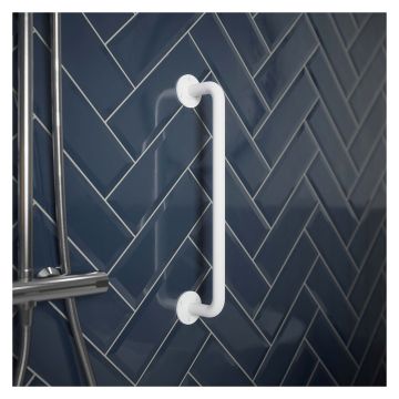 Matt White Steel Safety Grab Rail 25mm x 457mm
