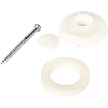 16mm Polycarbonate Fixing Buttons With Sealing Washer &  Screw Pack of 10